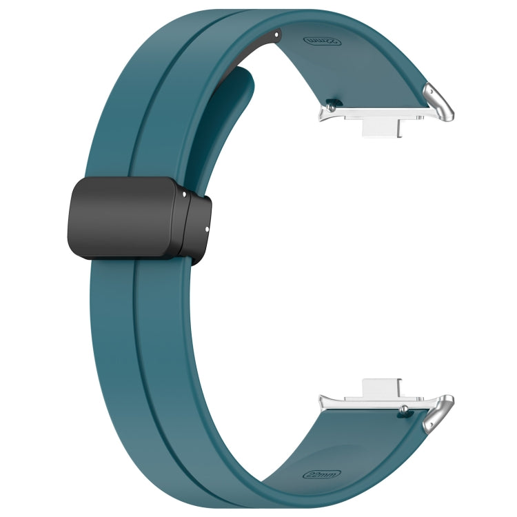 For Xiaomi  Mi Band 8 Pro Groove Folding Magnetic Buckle Silicone Watch Band(Cyan) - Watch Bands by PMC TechLife | Online Shopping South Africa | PMC TechLife