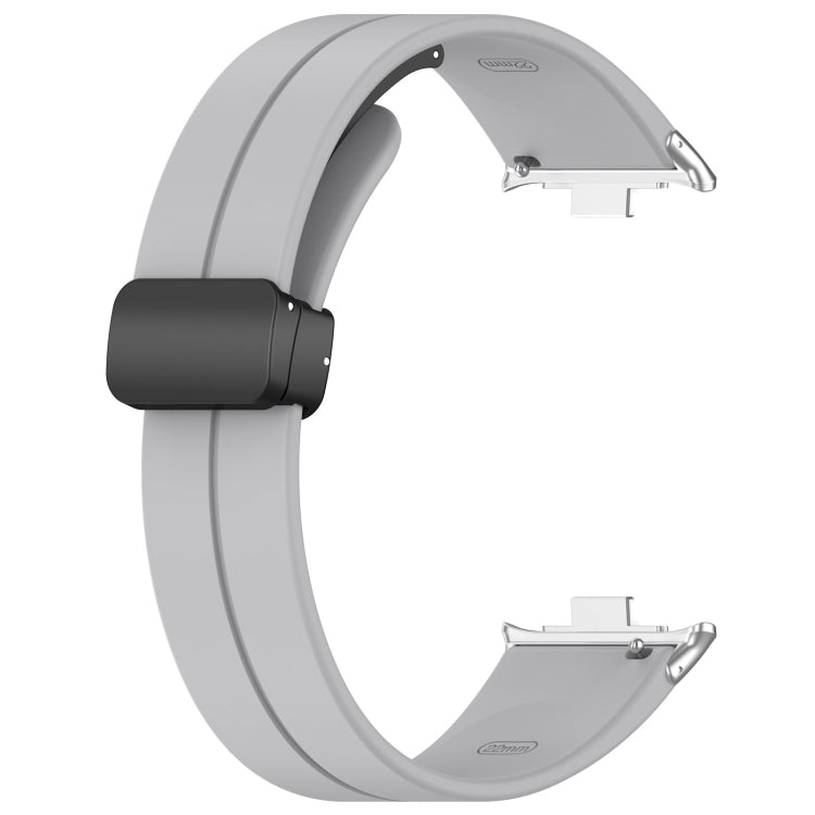 For Xiaomi  Mi Band 8 Pro Groove Folding Magnetic Buckle Silicone Watch Band(Light Gray) - Watch Bands by PMC TechLife | Online Shopping South Africa | PMC TechLife