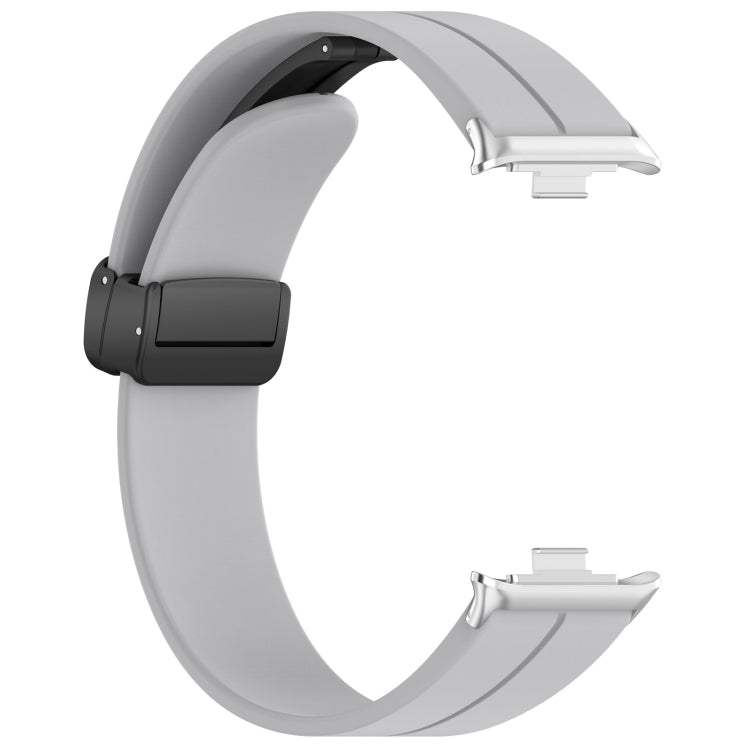 For Xiaomi  Mi Band 8 Pro Groove Folding Magnetic Buckle Silicone Watch Band(Light Gray) - Watch Bands by PMC TechLife | Online Shopping South Africa | PMC TechLife