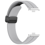 For Xiaomi  Mi Band 8 Pro Groove Folding Magnetic Buckle Silicone Watch Band(Light Gray)