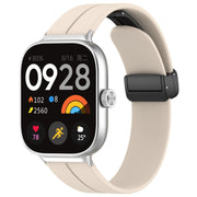 For Xiaomi  Mi Band 8 Pro Groove Folding Magnetic Buckle Silicone Watch Band(Starlight)