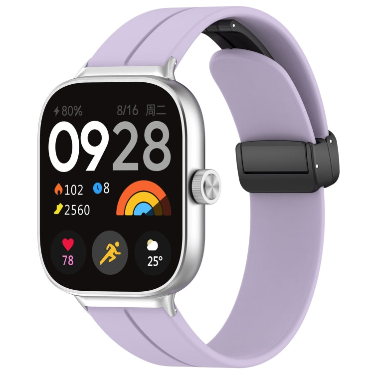 For Xiaomi Smart Band 9 Pro / 8 Pro Groove Folding Magnetic Buckle Silicone Watch Band(Purple) - free shipping - PMC TechLife - Order now!