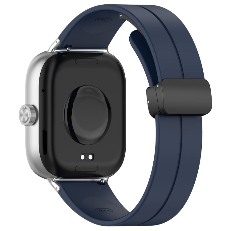 For Xiaomi  Mi Band 8 Pro Groove Folding Magnetic Buckle Silicone Watch Band(Dark Blue) - Watch Bands by PMC TechLife | Online Shopping South Africa | PMC TechLife