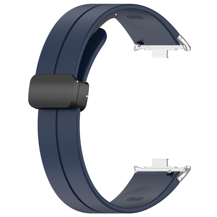 For Xiaomi  Mi Band 8 Pro Groove Folding Magnetic Buckle Silicone Watch Band(Dark Blue) - Watch Bands by PMC TechLife | Online Shopping South Africa | PMC TechLife