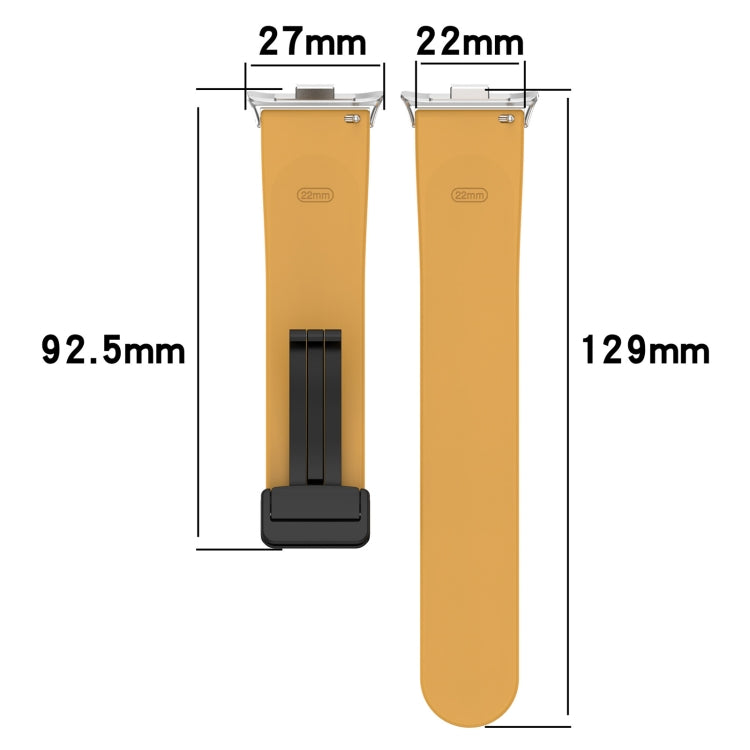 For Redmi Watch 4 Groove Folding Magnetic Buckle Silicone Watch Band(Light Blue)