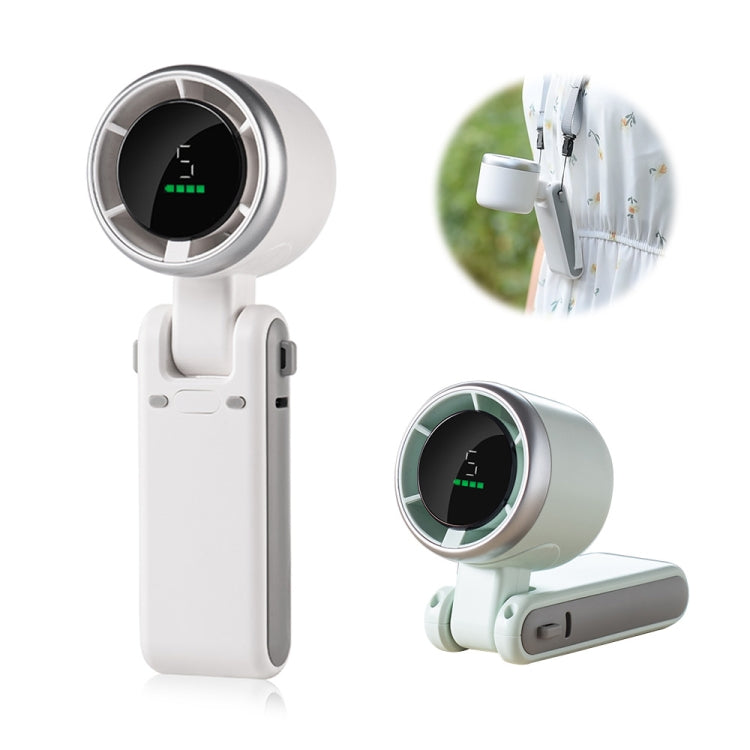 ENKAY Hat-Prince 3600mAh Battery Max 8H Cooling times Foldable Neck Turbo Fan with Digital Display(White) - free shipping - PMC TechLife - Order now!