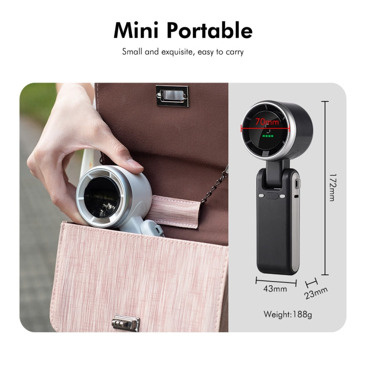 ENKAY Hat-Prince 3600mAh Battery Max 8H Cooling times Foldable Neck Turbo Fan with Digital Display(Black) - Electric Fans by ENKAY | Online Shopping South Africa | PMC TechLife | Buy Now Pay Later Mobicred