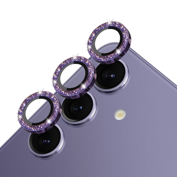 For Samsung Galaxy S24 5G NORTHJO Camera Lens Bling Glitter Metal Ring Tempered Glass Film(Purple)