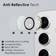 For Samsung Galaxy S24 5G NORTHJO Camera Lens Bling Glitter Metal Ring Tempered Glass Film(Silver)