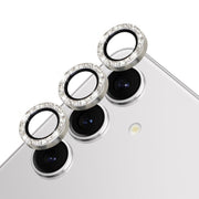 For Samsung Galaxy S24 5G NORTHJO Camera Lens Bling Glitter Metal Ring Tempered Glass Film(Silver)