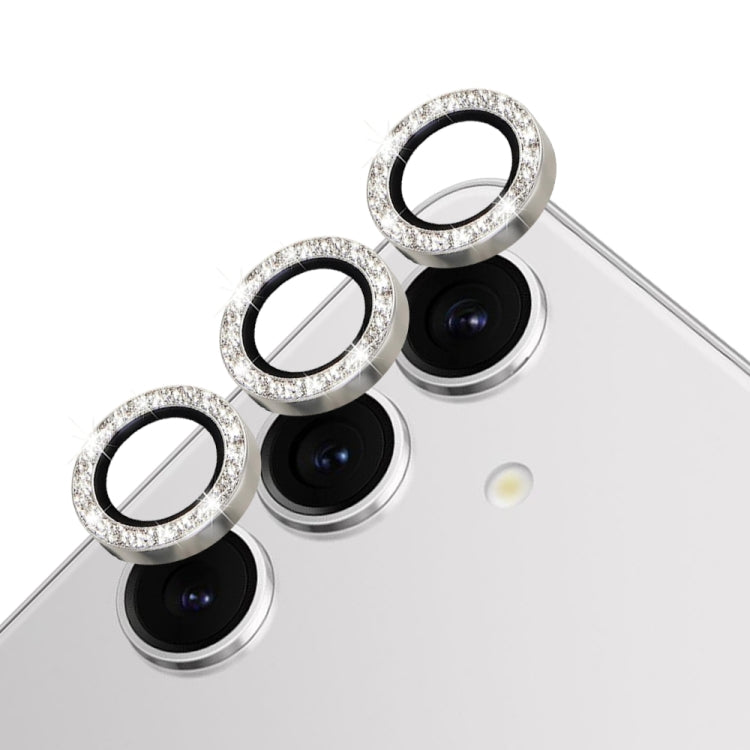 For Samsung Galaxy S24 5G NORTHJO Camera Lens Bling Glitter Metal Ring Tempered Glass Film(Silver)