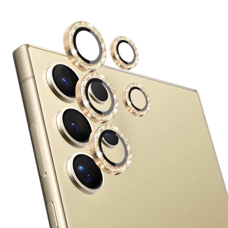 For Samsung Galaxy S24 Ultra 5G NORTHJO Camera Lens Bling Glitter Metal Ring Tempered Glass Film(Gold) - free shipping - PMC Jewellery - Order now!