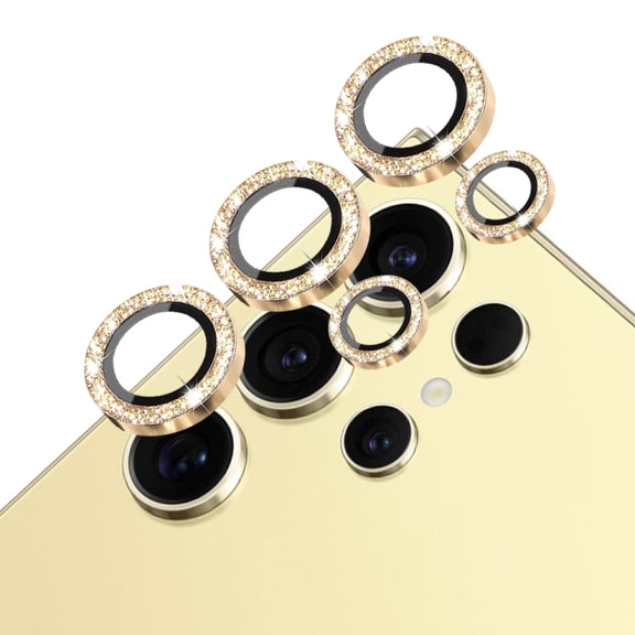 For Samsung Galaxy S24 Ultra 5G NORTHJO Camera Lens Bling Glitter Metal Ring Tempered Glass Film(Gold)