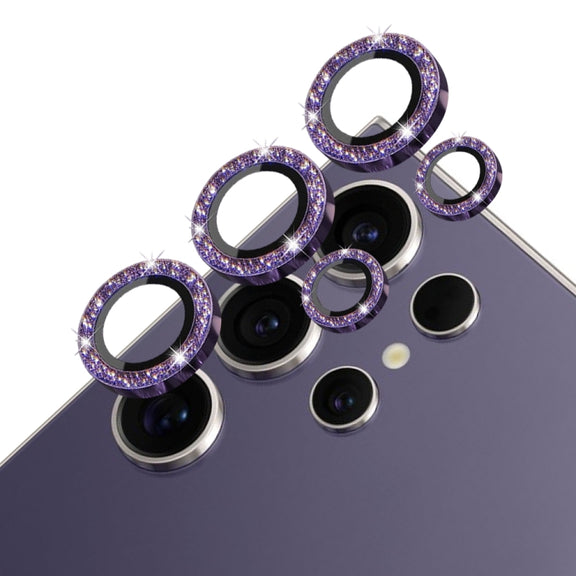 For Samsung Galaxy S24 Ultra 5G NORTHJO Camera Lens Bling Glitter Metal Ring Tempered Glass Film(Purple)