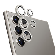 For Samsung Galaxy S24 Ultra 5G NORTHJO Camera Lens Bling Glitter Metal Ring Tempered Glass Film(Silver)