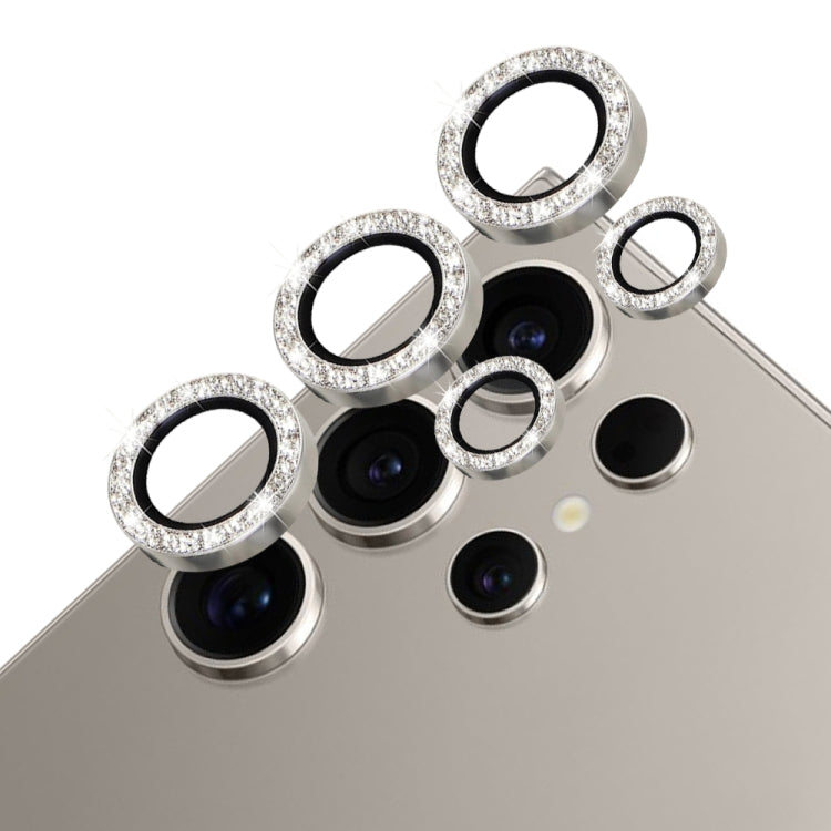 For Samsung Galaxy S24 Ultra 5G NORTHJO Camera Lens Bling Glitter Metal Ring Tempered Glass Film(Silver)