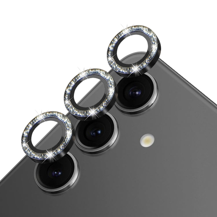 For Samsung Galaxy S24+ 5G NORTHJO Camera Lens Bling Glitter Metal Ring Tempered Glass Film(Black)