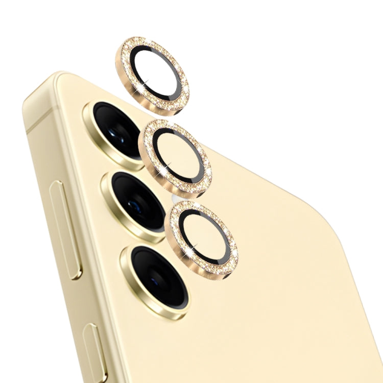 For Samsung Galaxy S24+ 5G NORTHJO Camera Lens Bling Glitter Metal Ring Tempered Glass Film(Gold)