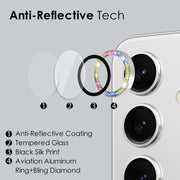 For Samsung Galaxy S24+ 5G NORTHJO Camera Lens Bling Glitter Metal Ring Tempered Glass Film(Colorful)
