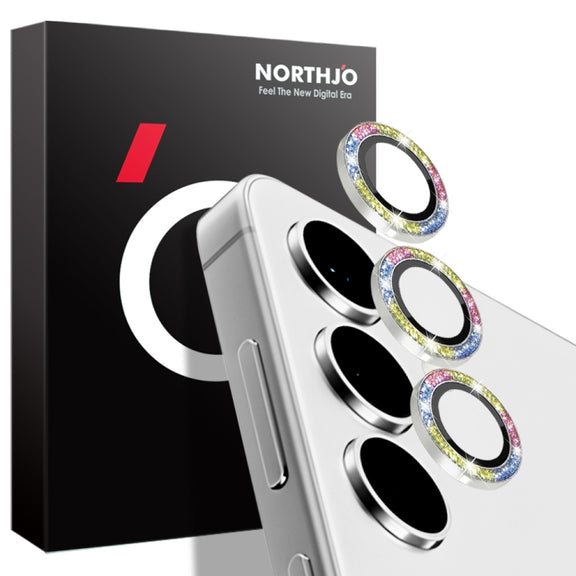 For Samsung Galaxy S24+ 5G NORTHJO Camera Lens Bling Glitter Metal Ring Tempered Glass Film(Colorful)