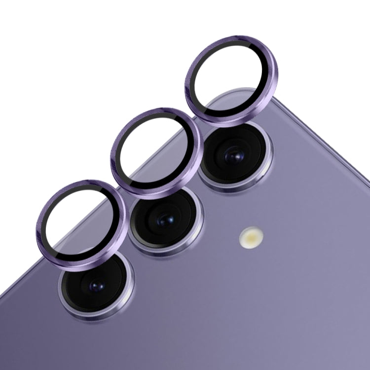 For Samsung Galaxy S24 5G NORTHJO Camera LensCD Vein Metal Ring Tempered Glass Film(Purple)