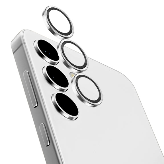 For Samsung Galaxy S24 5G NORTHJO Camera LensCD Vein Metal Ring Tempered Glass Film(Silver)