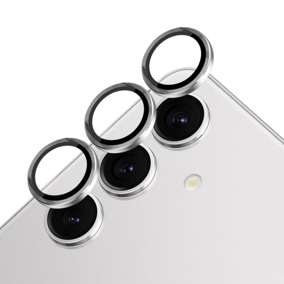 For Samsung Galaxy S24 5G NORTHJO Camera LensCD Vein Metal Ring Tempered Glass Film(Silver)