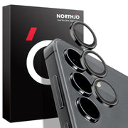 For Samsung Galaxy S24+ 5G NORTHJO Camera LensCD Vein Metal Ring Tempered Glass Film(Black)