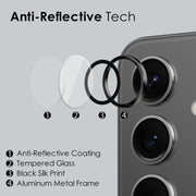 For Samsung Galaxy S24+ 5G NORTHJO Camera LensCD Vein Metal Ring Tempered Glass Film(Black)