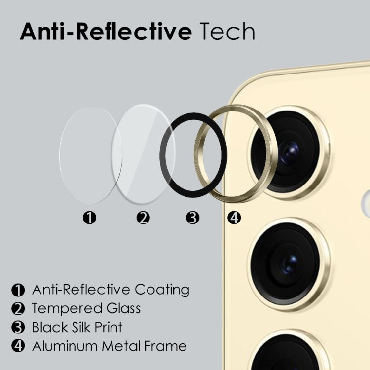 For Samsung Galaxy S24+ 5G NORTHJO Camera LensCD Vein Metal Ring Tempered Glass Film(Gold)
