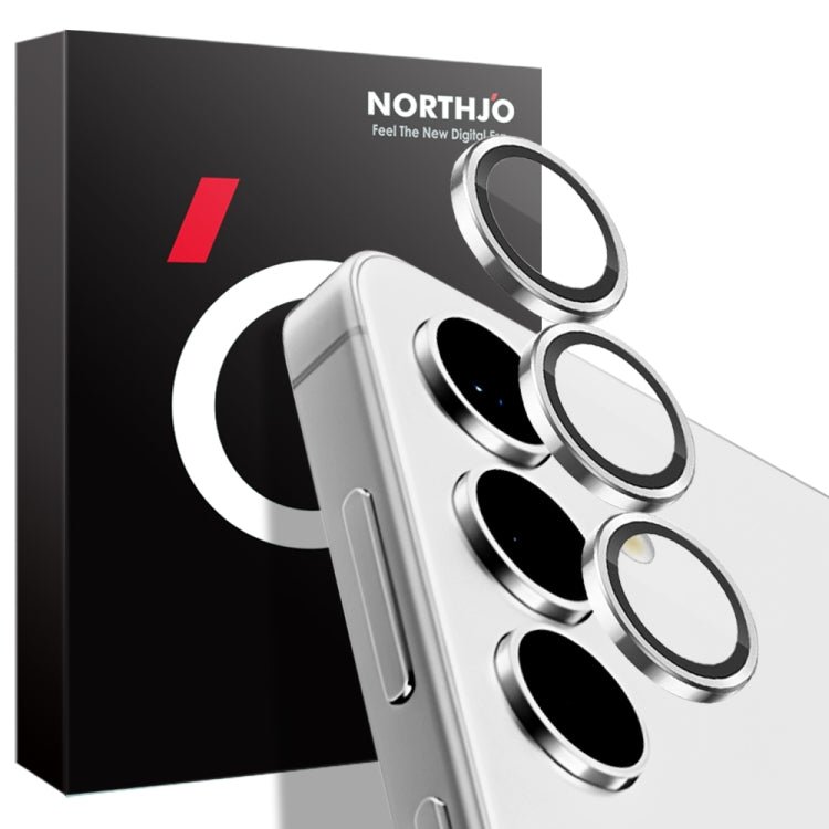 For Samsung Galaxy S24+ 5G NORTHJO Camera LensCD Vein Metal Ring Tempered Glass Film(Silver) - free shipping - PMC Jewellery - Order now!