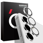 For Samsung Galaxy S24+ 5G NORTHJO Camera LensCD Vein Metal Ring Tempered Glass Film(Silver)