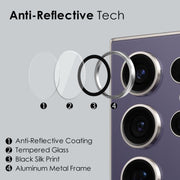 For Samsung Galaxy S24 Ultra 5G NORTHJO Camera LensCD Vein Metal Ring Tempered Glass Film(Silver)