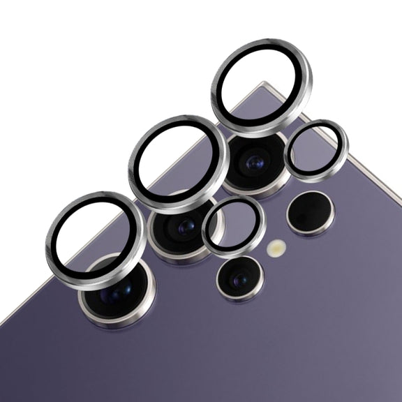 For Samsung Galaxy S24 Ultra 5G NORTHJO Camera LensCD Vein Metal Ring Tempered Glass Film(Silver)