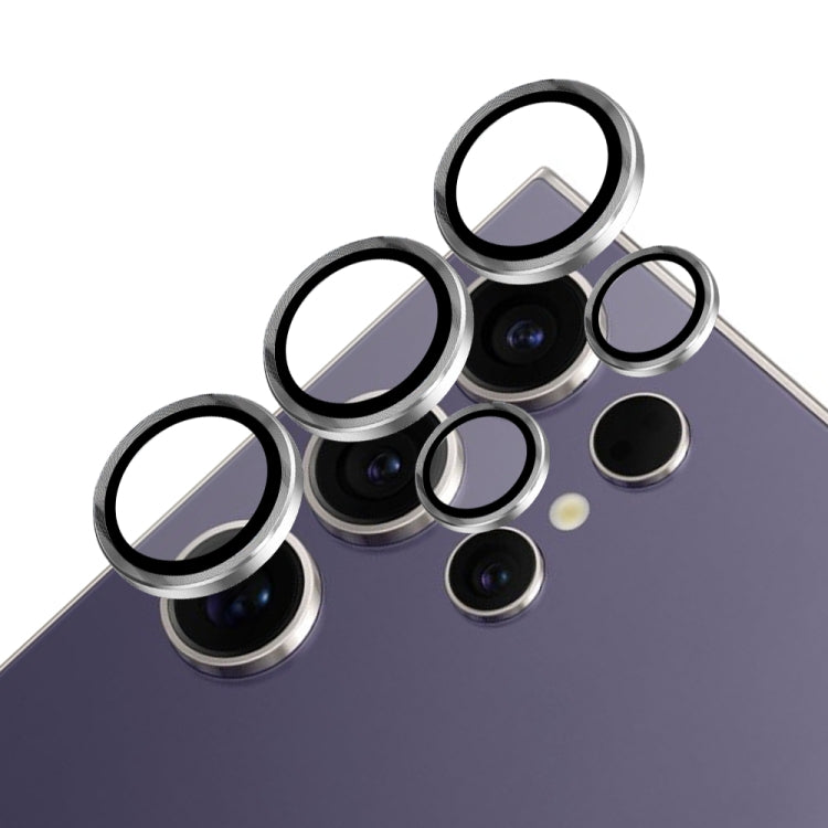 For Samsung Galaxy S24 Ultra 5G NORTHJO Camera LensCD Vein Metal Ring Tempered Glass Film(Silver)