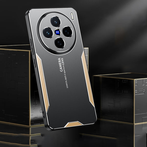 For vivo X200 Blade Series TPU Hybrid Metal Phone Case(Gold)