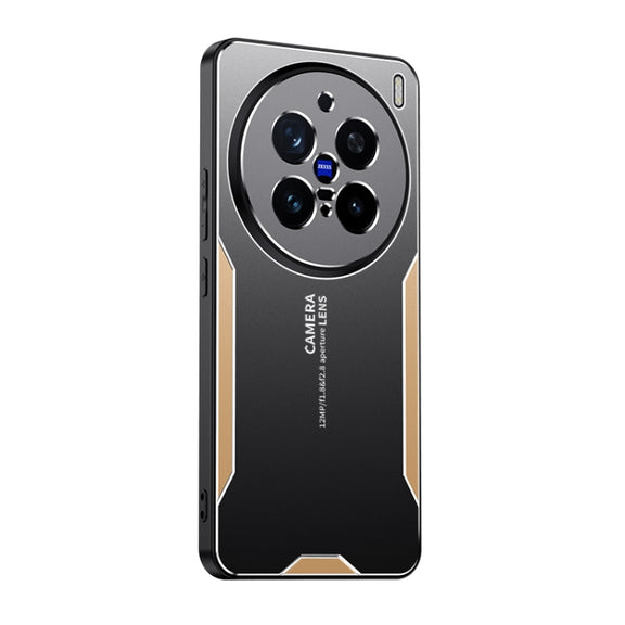For vivo X200 Pro Blade Series TPU Hybrid Metal Phone Case(Gold)