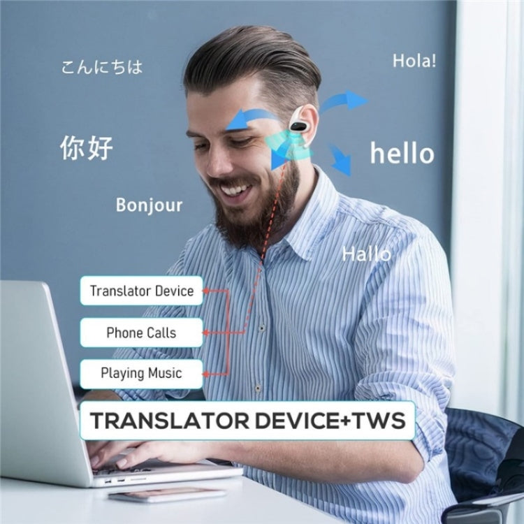 M8 Noise Reduction Smart Voice Translator TWS Bluetooth Headset 144 Languages Translation Earphones(Black)