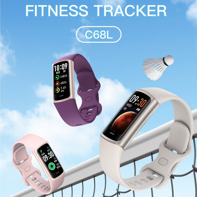 C68L IP67 Waterproof Smart Bracelet Sport Fitness Tracker(Wine Red) - Smart Wristbands by PMC TechLife | Online Shopping South Africa | PMC TechLife
