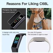 C68L IP67 Water-resistant Smart Bracelet Sport Fitness Tracker(Wine Red)