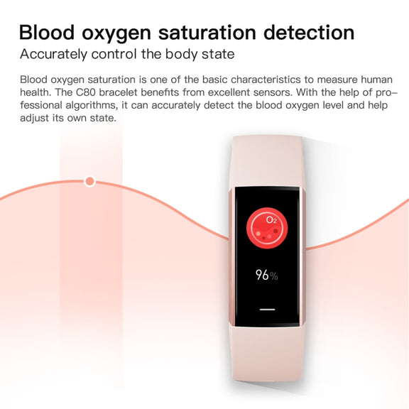 C80 IP67 Water-resistant Smart Bracelet Sport Fitness Tracker(Wine Red)