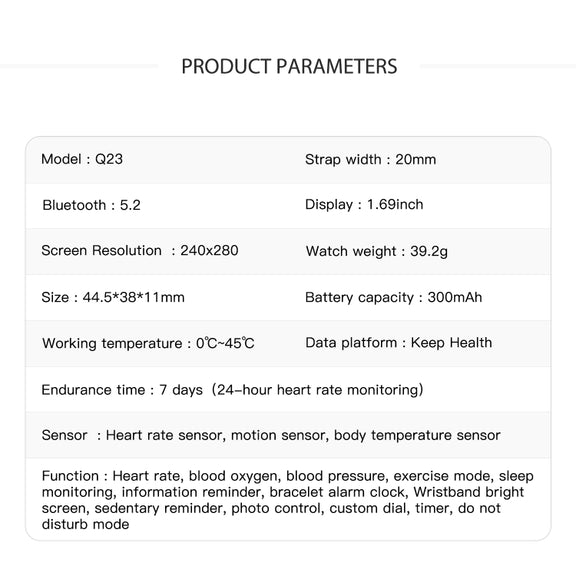 Q23 IP67 Water-resistant Smart Bracelet Sport Fitness Tracker(Blue)