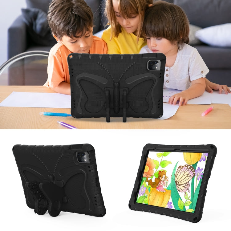 For iPad Air 11 2024 Butterfly Bracket EVA Shockproof Tablet Case(Black)