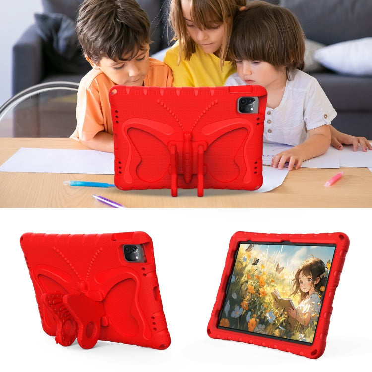 For iPad Air 11 2024 Butterfly Bracket EVA Shockproof Tablet Case(Red) - iPad Air 11 2024 Cases by PMC TechLife | Online Shopping South Africa | PMC TechLife | Buy Now Pay Later Mobicred