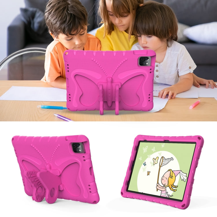 For iPad Air 11 2024 Butterfly Bracket EVA Shockproof Tablet Case(Rose Red) - iPad Air 11 2024 Cases by PMC TechLife | Online Shopping South Africa | PMC TechLife | Buy Now Pay Later Mobicred