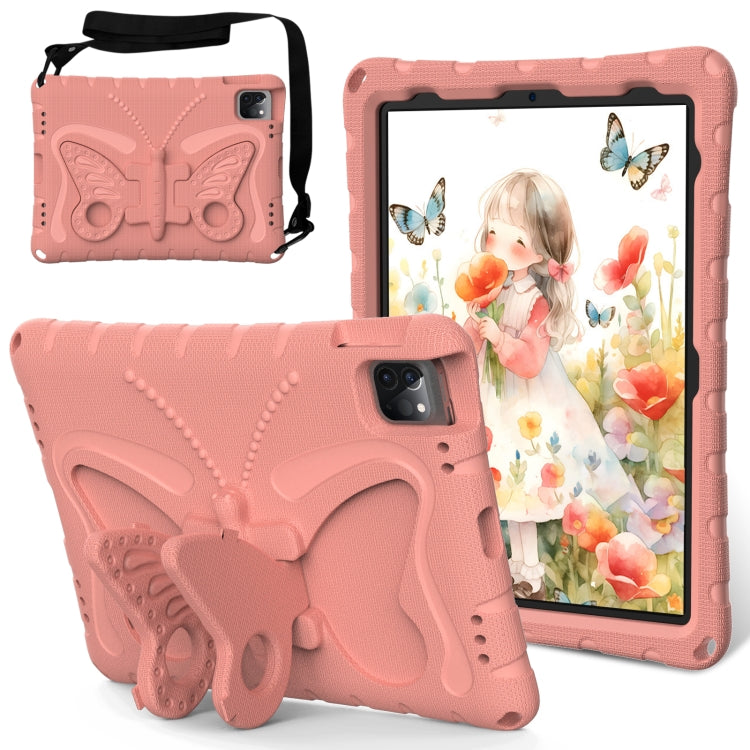 For iPad Pro 11 2024 Butterfly Bracket EVA Shockproof Tablet Case(Pink Orange) - iPad Pro 11 2024 Cases by PMC TechLife | Online Shopping South Africa | PMC TechLife | Buy Now Pay Later Mobicred