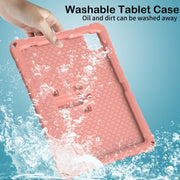 For iPad Pro 11 2024 Butterfly Bracket EVA Shockproof Tablet Case(Pink Orange)
