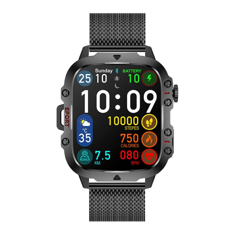 QX11 1.96 inch Color Screen Smart Watch Milan Steel Strap Support Bluetooth Call(Black) - Smart Watches by PMC TechLife | Online Shopping South Africa | PMC TechLife