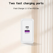 USB 67W / PD 33W Super fast Charging Full Protocol Mobile Phone Charger���US Plug(Black)