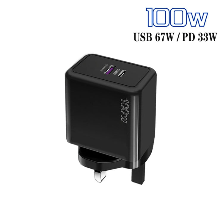 USB 67W / PD 33W Super fast Charging Full Protocol Mobile Phone Charger, UK Plug(Black) - USB Charger by PMC TechLife | Online Shopping South Africa | PMC TechLife | Buy Now Pay Later Mobicred